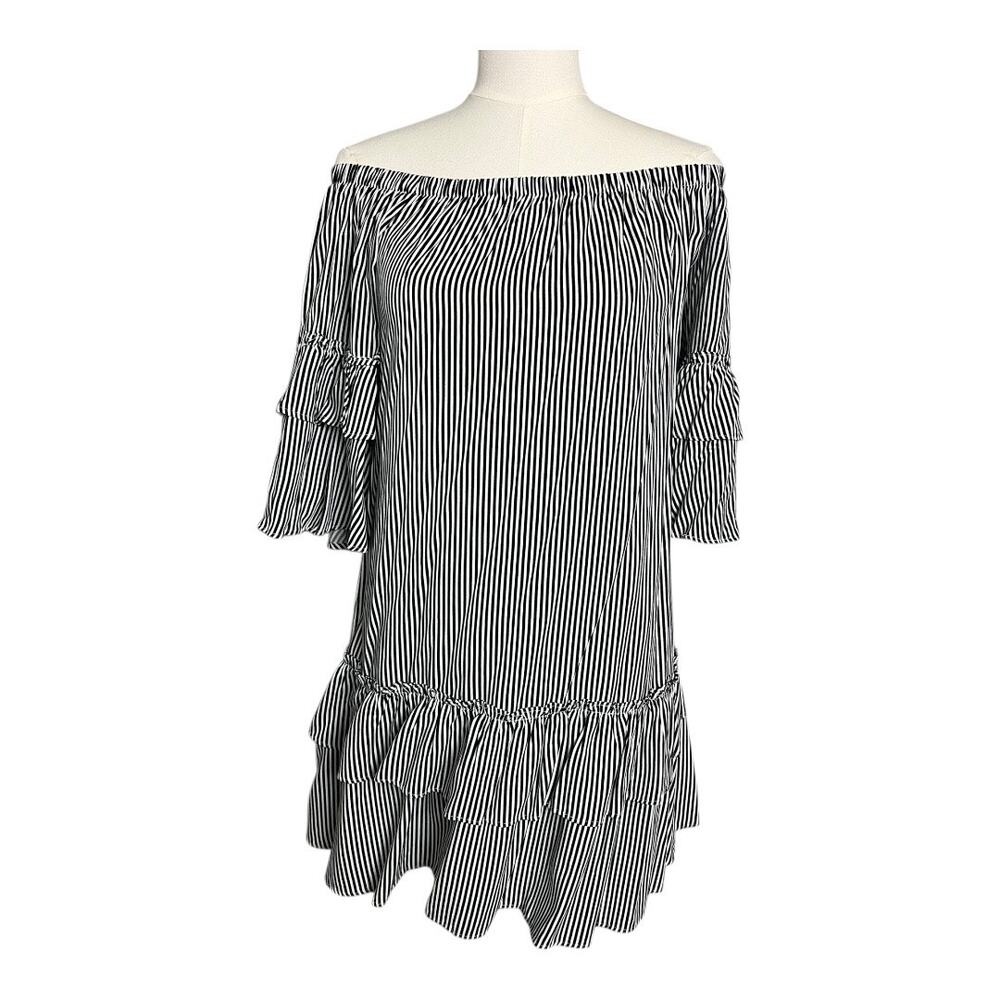 Womens Coquette Cottagecore Dress Girly Romantic Striped Small Babydoll Ruffled